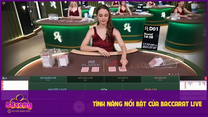 Baccarat Live – Đỉnh Cao Cá Cược Trực Tuyến Tại XENG88 2 Nhiều tính năng hữu ích trong game Baccarat
